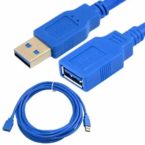 USB 3.0 Extension Cable Type A Male to Female Adapter Extender Wire Cord 1.5FT 5FT 10FT 15FT 30FT Cable Blue