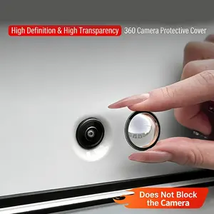 2pcs Universal Car HD Clear Front & Rear Camera Covers, Dustproof Fogproof Protection, Full 360 Degree Panoramic View, Front Bumper Cam Cover Protector