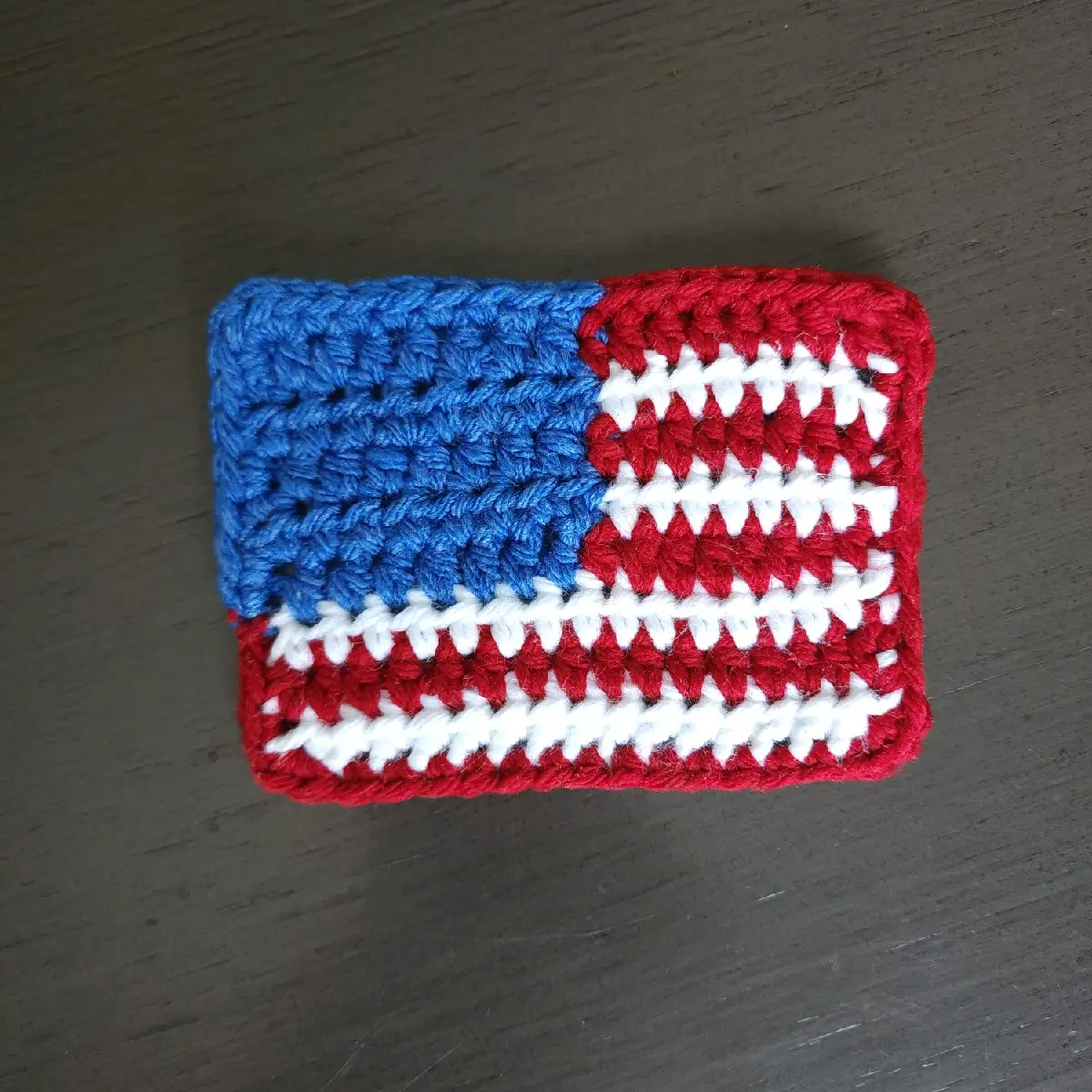 American Flag Crochet Coaster - Perfect for Tableware