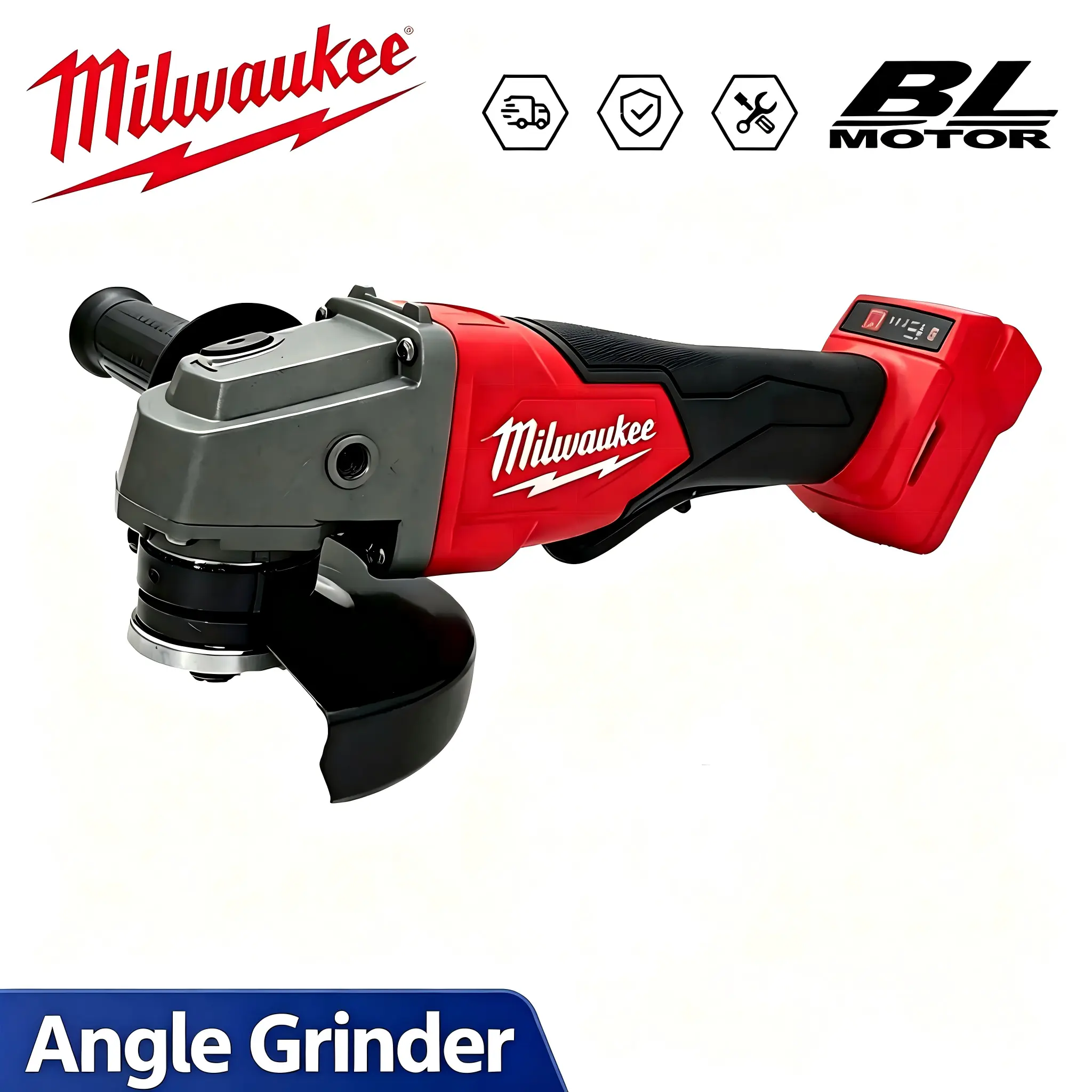 Milwaukee M18 Angle Grinder - Handheld Rotary Tool with Spindle Lock, Soft Rubber Grip for Metal Cutting, Grinding Applications