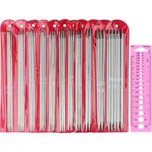 55 count Double Pointed Knitting  Set, 2.0mm-6.5mm, Sock Knitting , 20cm Metal DPN Shorties Knitting  for Socks Gloves Hats, Double Pointed  with Knitting  Gauge