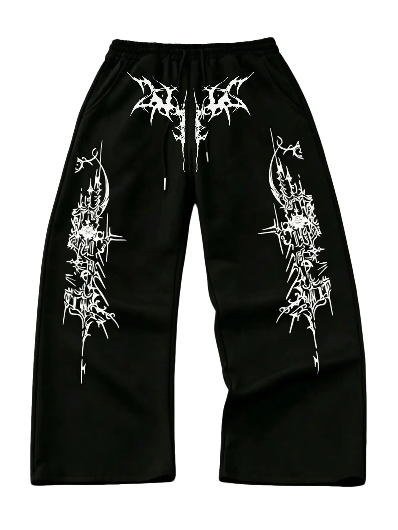 Men's Streetwear Joggers, Baggy Pants with Side Prints, Loose-Fitting & Breathable Drippy Clothes, Summer Fashion Apparel, Multi-size