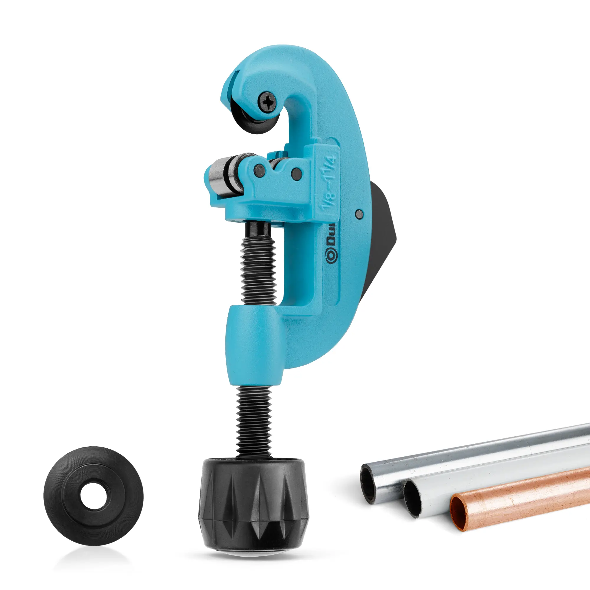 #summersale DURATECH Tubing Cutter 1/8"-1-1/4", Copper, Aluminum, Brass and Plastic Tubing Quick-Acting Cutter, With Replacement Wheel and Reamer