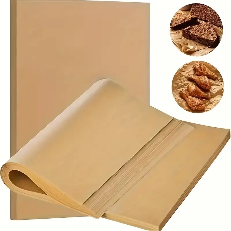 50/100 sheets of baking parchment, OPP bags, Bakeware, Baking essentials, Baking Supplies, Nonstick baking paper, suitable for half-baking trays, 12x16-inch size, suitable for ovens, steamers and commercial use