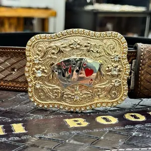 ACES GOLD WESTERN BUCKLE