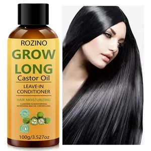 Rozino Long-Lasting Castor Oil Keratin No-Rinse Hair Conditioner Daily, Nourishing Cleansing Moisturizing Anti-Oil, Intensive Deep Repair for Damaged Dry Split Ends, Hydrate