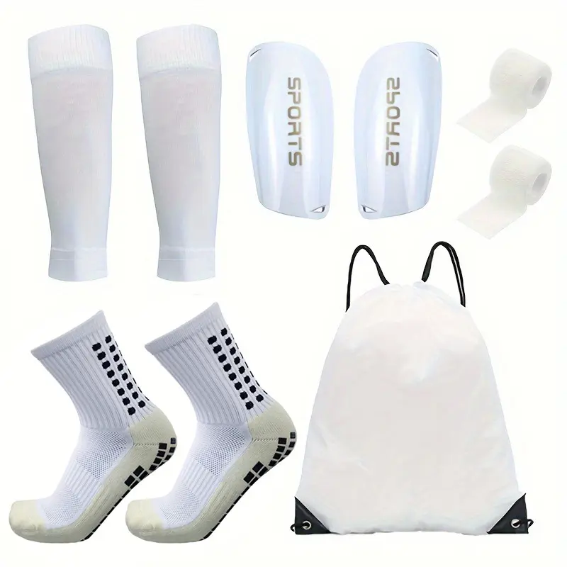 5-Piece Soccer Gear Set – Includes Shin Guards, Soccer Socks, Sports Bandages & Carry Bag – Shin Protection for Soccer Training & Matches Football Equipment Football Accessories mitre ball soccer stuff