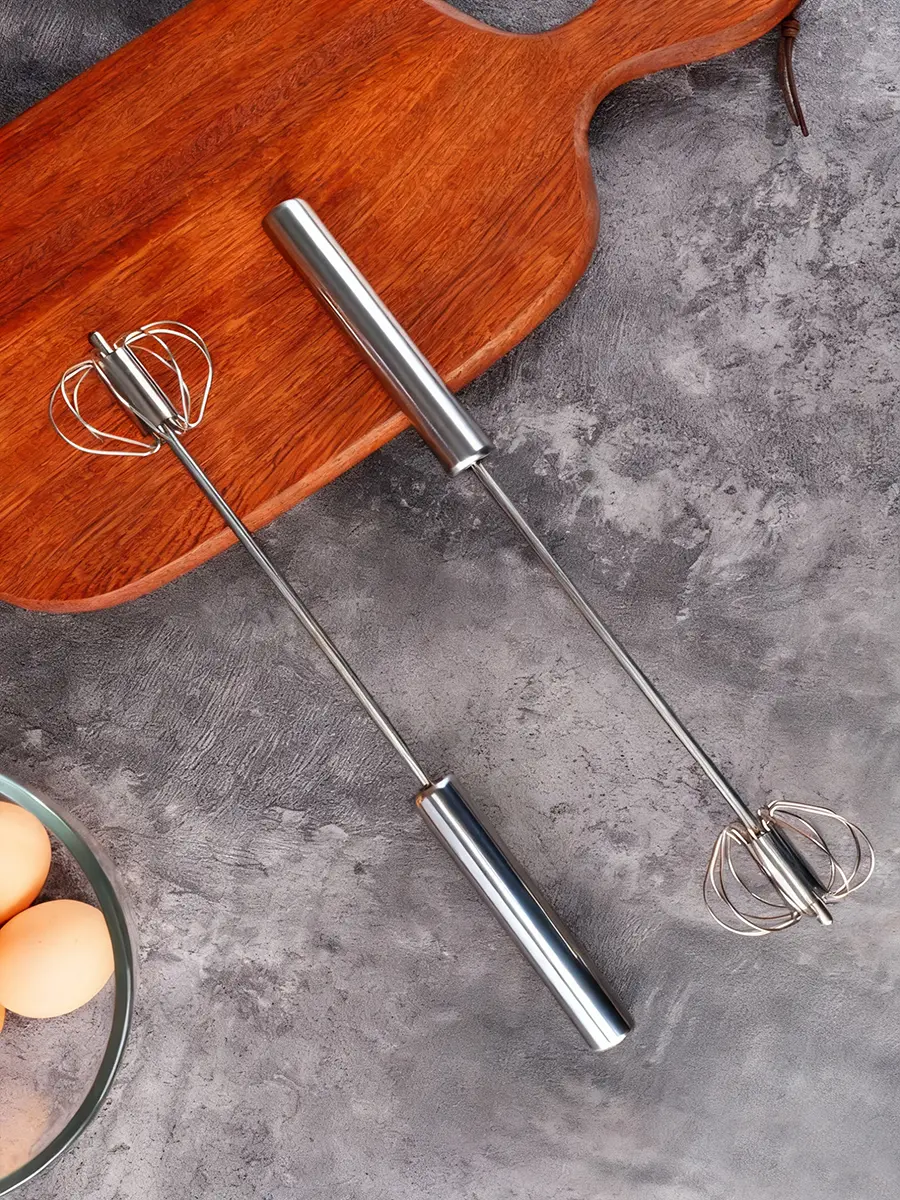 2-Pack Mini Manual 4-Speed Egg Beaters & Blending Set - Battery-Free Kitchen Gadgets with Lightweight Ergonomic Handle, Compact Eco-Friendly Kitchen Utensils for Versatile Use