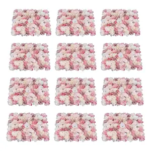 Flower Wall Panel 60x40cm Cloth & Plastic for Wedding Valentine Birthday Graduation Commercial Backdrop Decoration Reusable DIY background