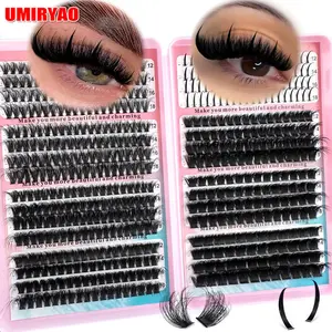 Large Capacity Eyelash Book 560pcs Spikes Lash 3D Eyelash Clusters,Spikes+80D100D120D160D200D Spiky Lashes Clusters Individual Lashes Cluster Extensions DIY Fairy/Manga Eyelash, 9-18mm Mixed  Natural & Soft Multi-Type Natural Look Suitable For Any Style
