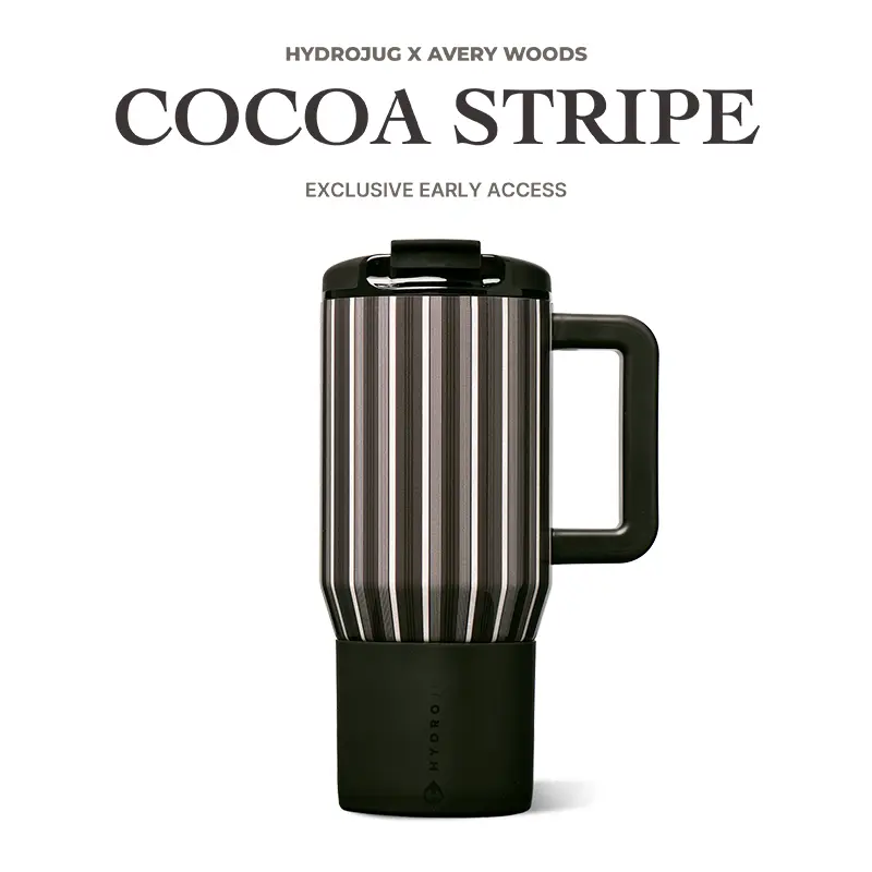 HydroJug Coffee Traveler 20 oz - Leak-Resistant, Ceramic-Lined Insulated Travel Coffee Mug for Hot or Cold Drinks with Flip Lid & Handle, Dishwasher Safe Coffee Tumbler