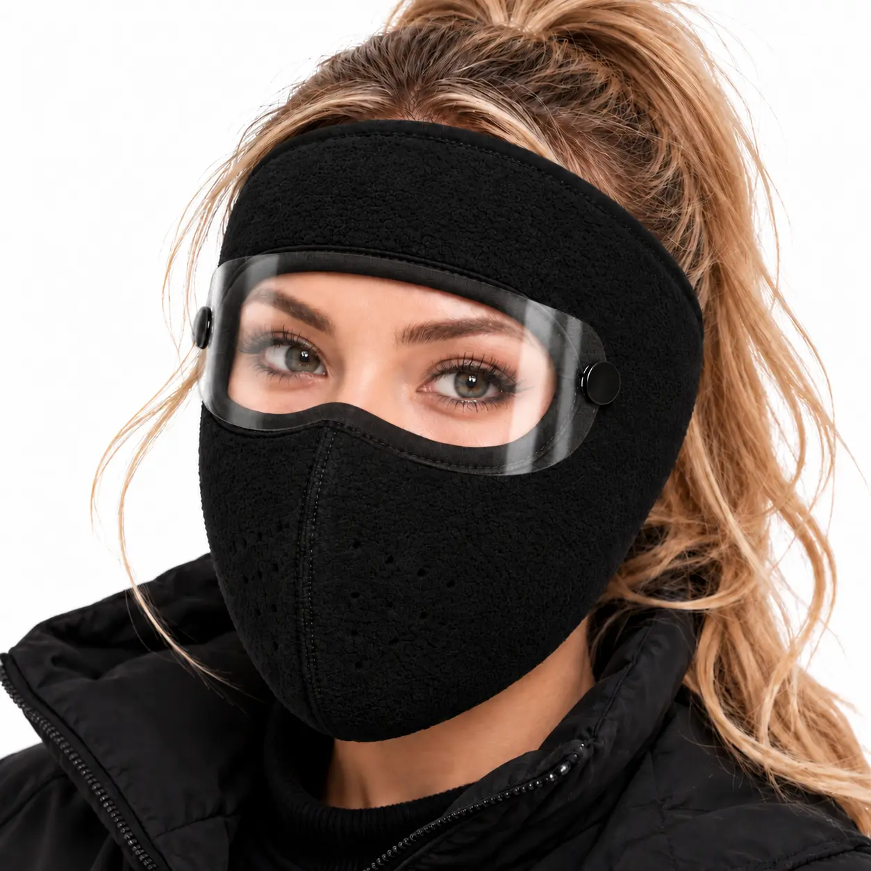 Winter Balaclava Face Cover & Mask with Detachable Goggles, Windproof Thermal Fleece-Lined Full Face Cover for Men Women, Breathable Cold Weather Protection for Outdoor Cycling Skiing, Balaclava Face Covers & Mask