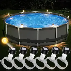 Pool Lights 6 Pack Solar Outdoor Lights for Framed Above Ground Pools, Waterproof Swimming Pool Accessories Light, Outdoor Yard Garden Pool Decoration Night Light
