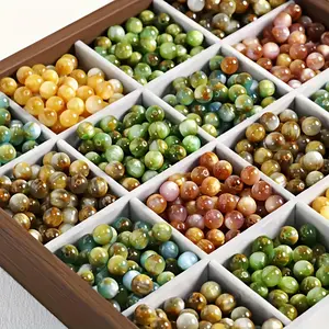 8/10/12mm multi-color vintage oil painting resin round beads, suitable for DIY jewelry making, hand chains, necklaces, earrings craft materials and accessories. Suitable for daily wear or parties. Ideal gift for friends and family.