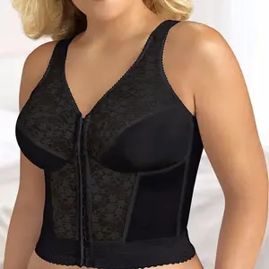 Wire Free Longline Posture Bra w/ Lace - Comfortable Fit & Elegant Lace Detailing - Single Piece - Perfect for All-Day Wear - Summer Style