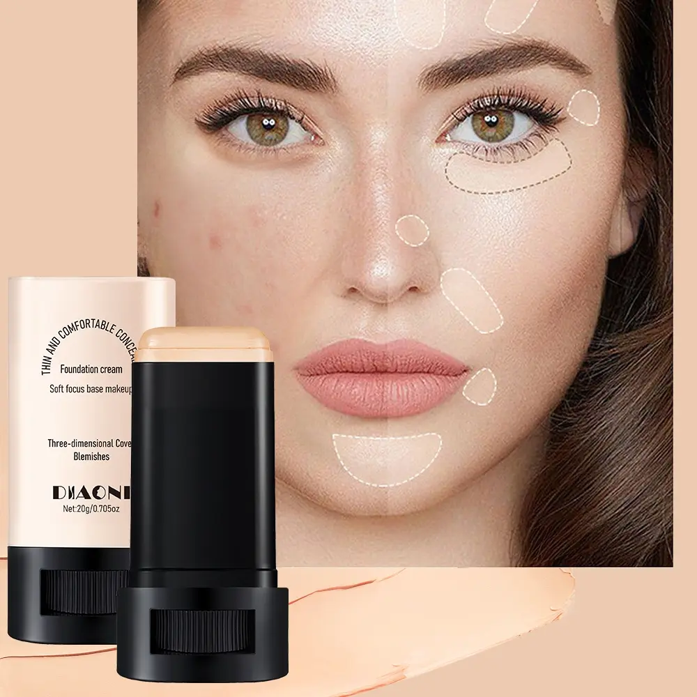 Full coverage Super Coverage concealer is applied smoothly to cover blemishes and pockmarks, lasting natural makeup effect Concealer foundation hybrid