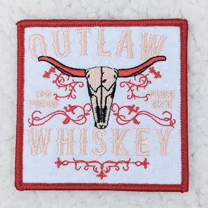 Outlaw Whiskey Embroidered HAT/POCKET Patch