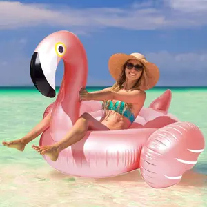 Giant Inflatable Flamingo Ride On Pool Float,Blow Up Pool Floatie with Fast Valves Swimming Floating Raft, Lounge, Summer Party Decorations Toys for Kids Adults