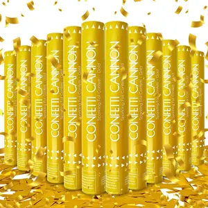 12 Inch 12 Pack Gold Confetti Cannon Party Poppers Foil Streamer Shooters Bulk for Wedding Birthday Graduation New Year Celebration