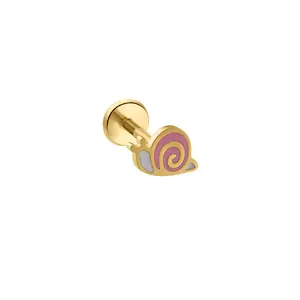 Pastel Snail Enamel Flat Back Stud