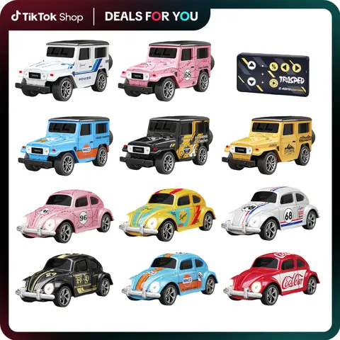 Hotfree 1/64 Mini RC Car, App & Remote Control, 2.4GHz High-Speed Racing Car, 3-Speed Adjustable, USB Rechargeable, LED Lights, Desktop Toy, Indoor Outdoor Play, Birthday Christmas Gift for Kids Boys