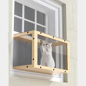 Window cat platform, wooden cat window ledge, indoor cat window platform. Suitable for single-hung windows with an inner diameter of 24-35inch