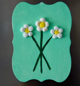 Handmade Clay Flower Bouquet Square Fridge Magnet Artwork, Rectangle Decor Gift for Her