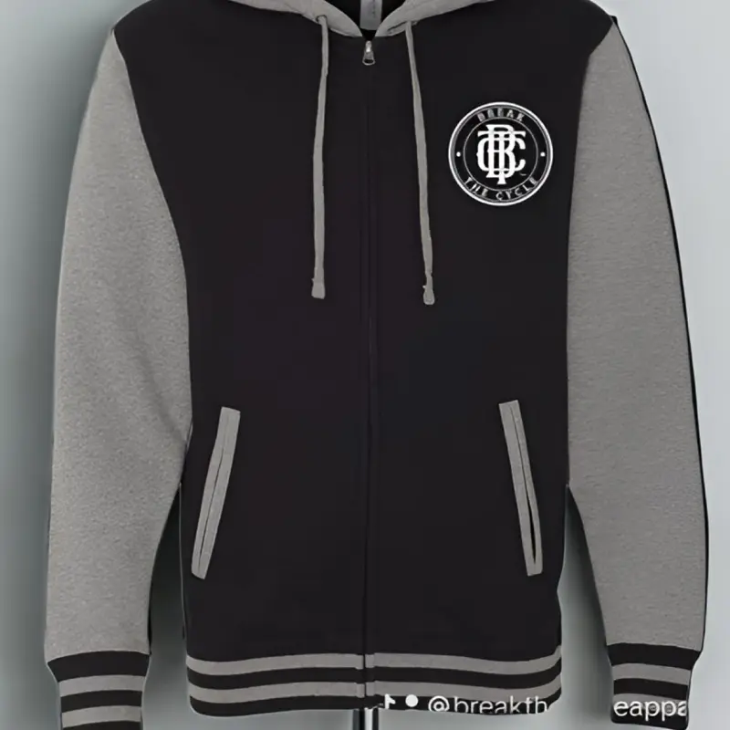 Break the cycle varsity hoodie Comfort Casual jacket