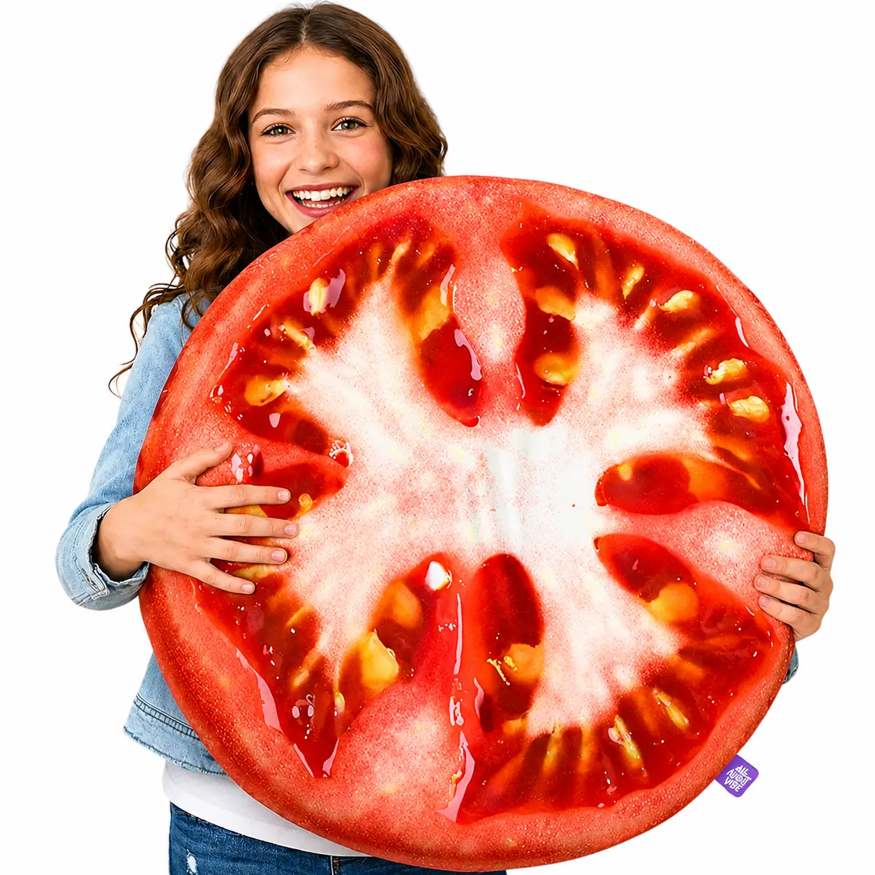 Tomato Pillow | All About Vibe – Cute 3D Tomato Throw Pillow for Couch & Bed Decor | Ultra-Soft Velvet, Funny Unique Gift, Made in USA