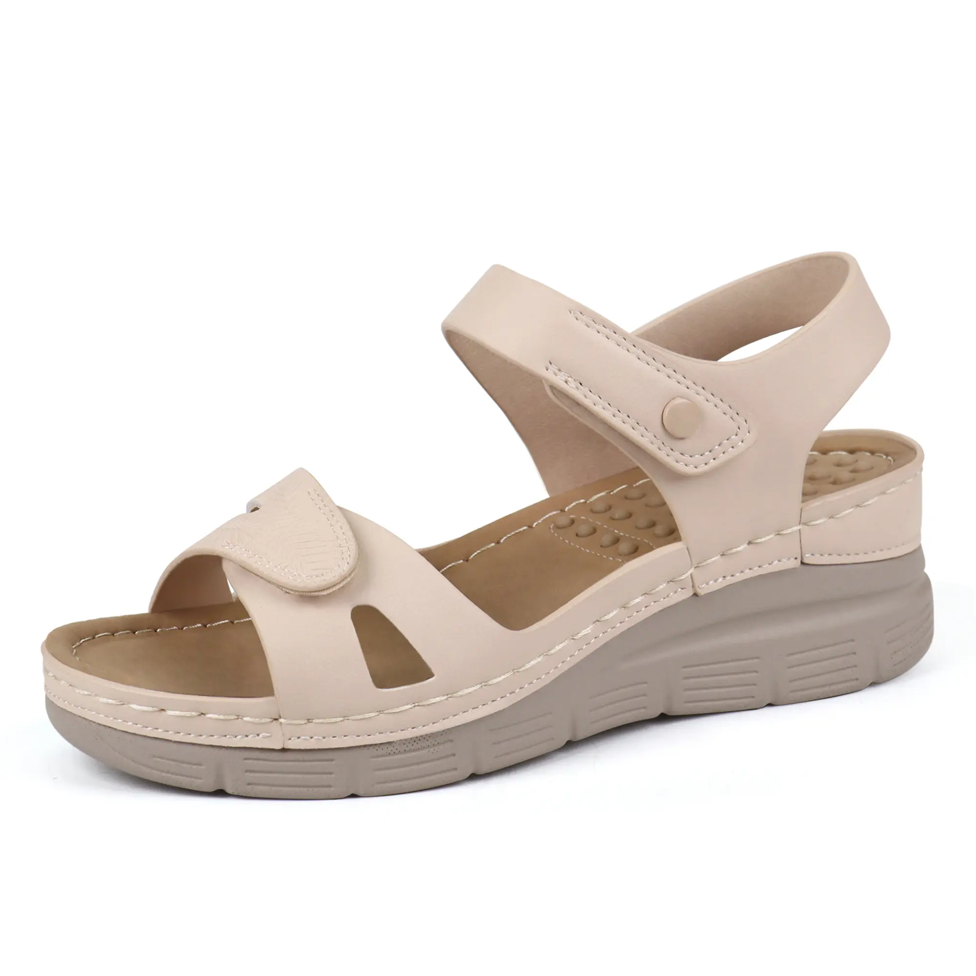 Ortho+rest Women's Casual Wear Sandals - Comfy Arch Support Shoes, Platform Heel, Velcro Strap, Elegant Women's Walking Footwear, Sandals Women