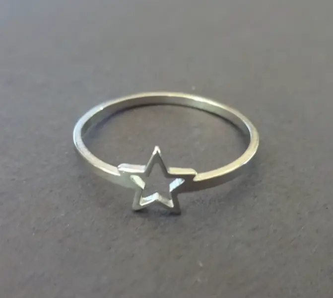 Stainless Steel Silver Star Ring, Silver Star Outline