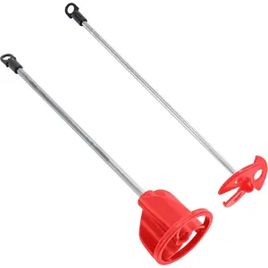 Mixer Attachment (Set of 2) - 14" Drill Paddle Mixer with 1/4" Round & 5/16" Hex Shafts, 3" Paddles - Mix 1 Quart to 2.5 Gallons of , Epoxy , Concrete, Drywall Mud, Mortar