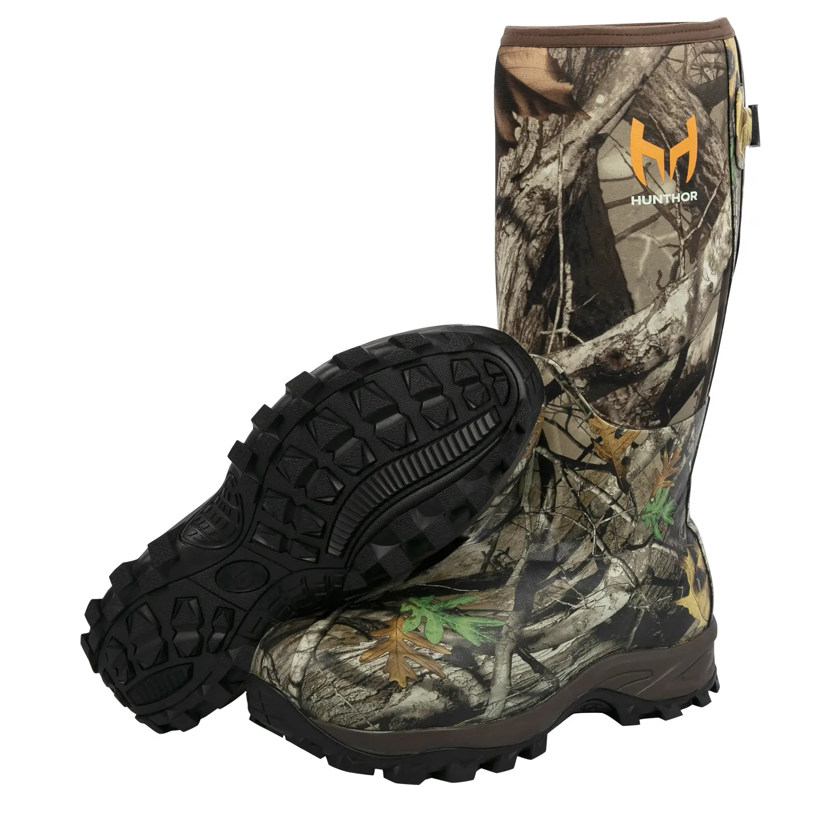 Men's Hunting Boots - Waterproof Insulated 6mm Neoprene Rubber Shoe with Camo Print, Adjustable Gusset, EVA Midsole for Outdoor Activities (Size 7-14) | Men's Footwear, Outdoor Work