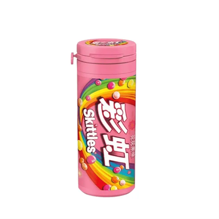 Skittles Shelled Candy - Sweet Tangy Vibrant Fruit Tastes, Bite-Sized, Surprising Texture, Glucose Syrup-Based, 30g Ambient Bottle Snack