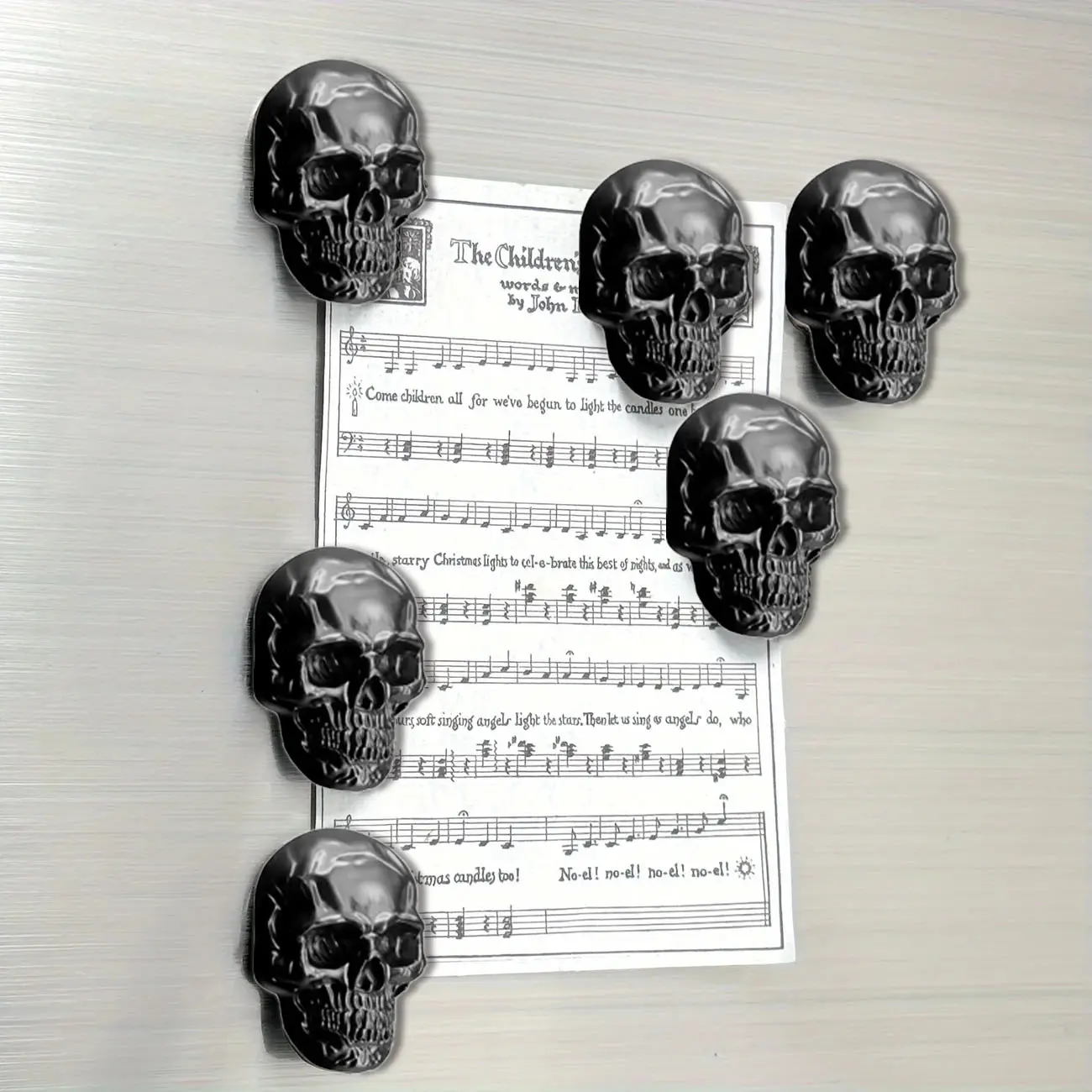 4pcs Stainless Steel Strong Magnetic Funny Spooky Skull Refrigerator Decorating Magnets, Home Holiday Decoration Stickers, Fridge Decorations, Home Decor, Halloween, Refrigerator Magnets Set, Magnets For Fridge, Decorative Fridge Magnets