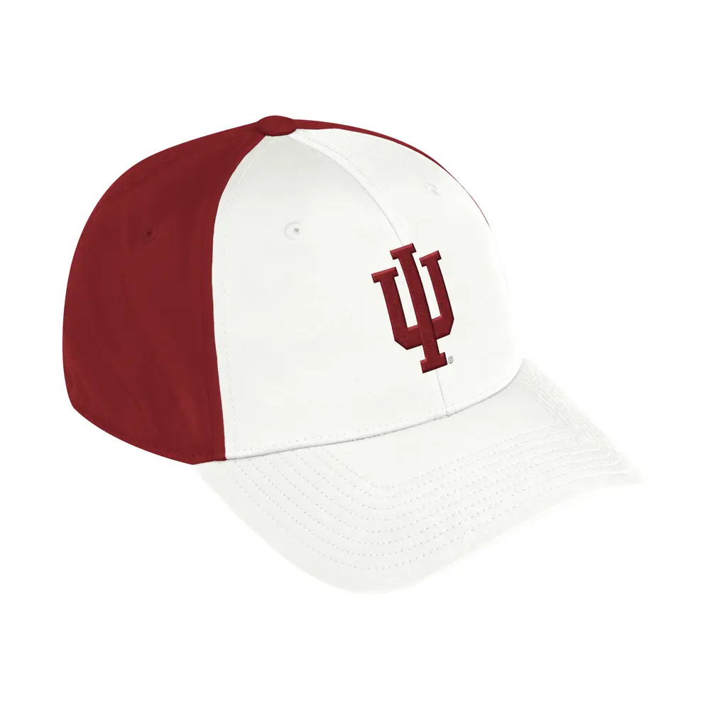 adidas Mens Indiana Hoosiers Coach Slouch Flex Cap  - Red, White