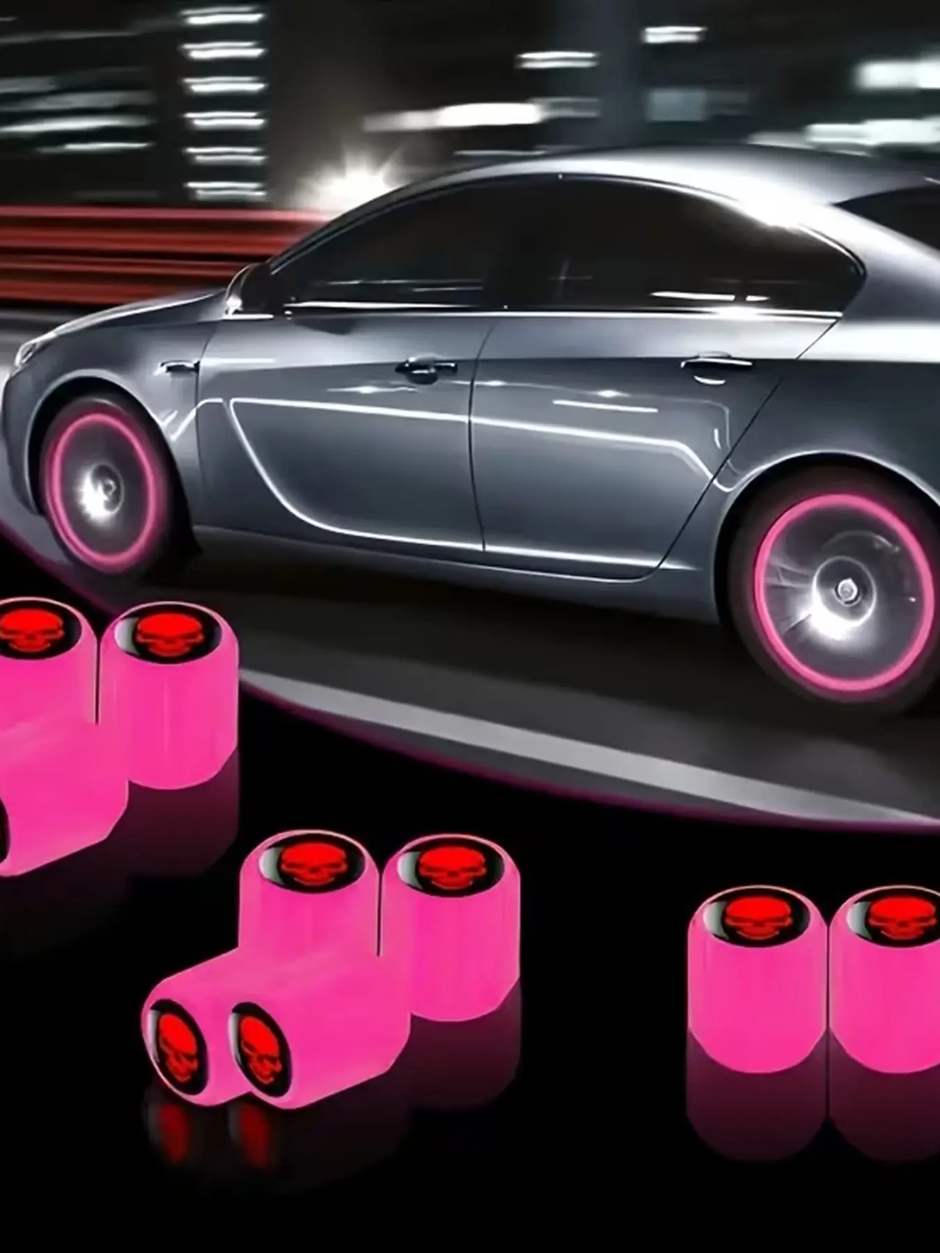 10 Pcs Fluorescent Skull Tire Valve Stem Caps, Tyre Caps, Glowing Car Wheel HUB Valve Stem Covers, Car Accessories, Car Parts, Suitable for Suv, Bicycle, Truck, Motorcycle