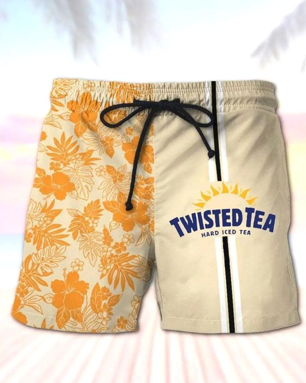 Twisted Tea Men's Casual Drinking Print Beach Shorts-032907 QE4 TOT