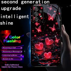 The second-generation upgraded colorful intelligent voice controlled luminous phone case, Smartphone, is suitable for S25Ultra/S24/S22Ultra/S23Ultra/S21Ultra/S20Ultra/S10+/S10/S10 5G/Note20Ultra/Note10+/A55/A54/A53/A52/A35/A34/A33/A15/A14/A13
