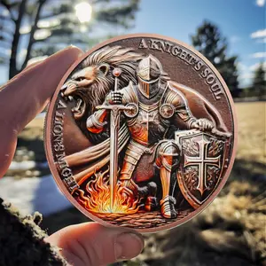 Lion of Judah Knight Chip Christian Religious Coin The Chivalry Coin-Armor of God Knight's token Knights Templar Challenge Coin