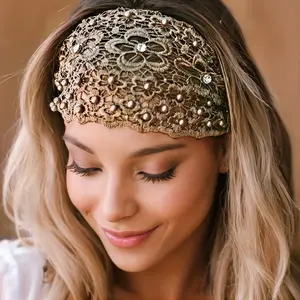 Floral Hollow Beaded Headband