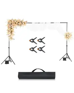 Backdrop Stand 6.5 X 10 Ft Adjustable Photo Backdrop Stand Kit, Portable Background Support System With 5 Crossbars, Heavy Duty Projector Screen Stand For Wedding, Photo Video Studio, Party And Event Decor