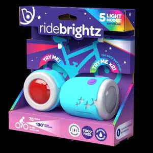Brightz Ride LED Star Bike Accessories - ABS Bike Lights, Handlebar Mount, Seat Post Mount, 11-Hour Battery