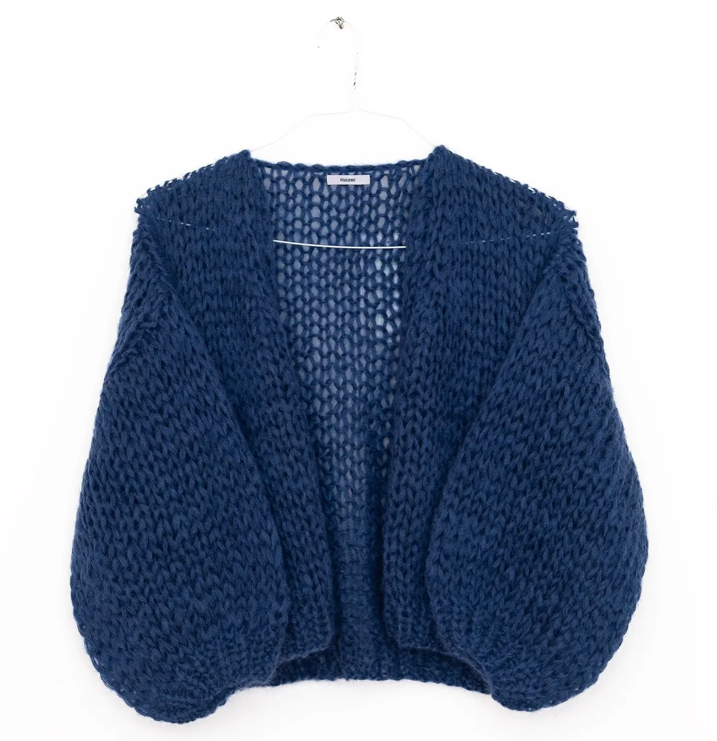 Mohair Bomber Cardigan in Dark Blue, from Maiami