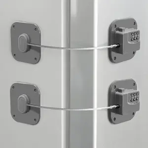 Heavy Duty Combination Refrigerator Lock for Cabinets Drawers, Safety Easy Install No Keys Needed Grey 2Pack