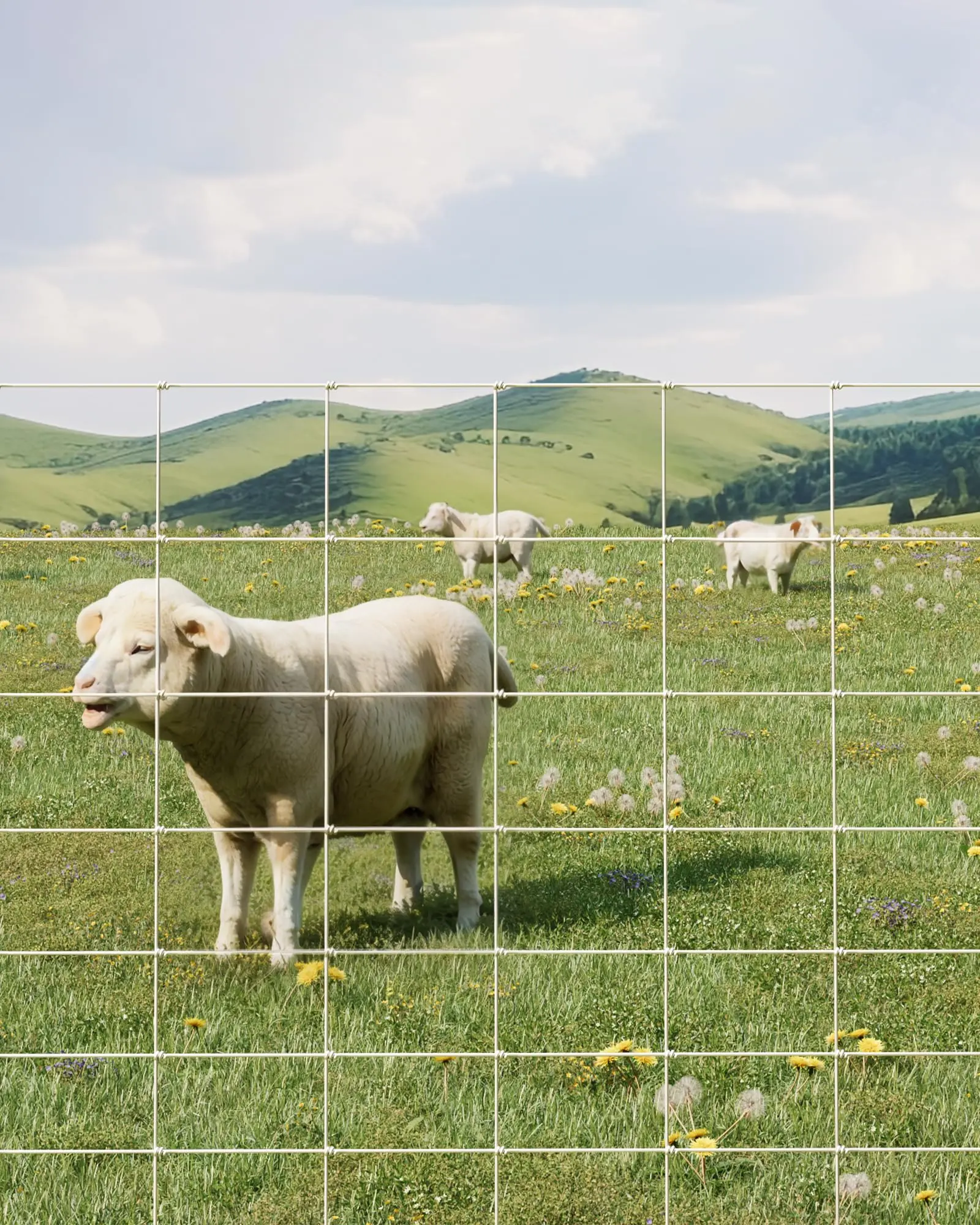 9GA Cattle Farm Fence, 4 ft x 164 ft Galvanized Goat Deer Fence, Heavy Zinc Coating Hog Wire Fencing for Farm Livestock Animals Protection (4 ft x 164 ft)