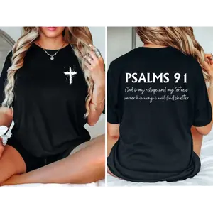 Psalm 91 T-Shirt: Christian Bible Verse Shirt
