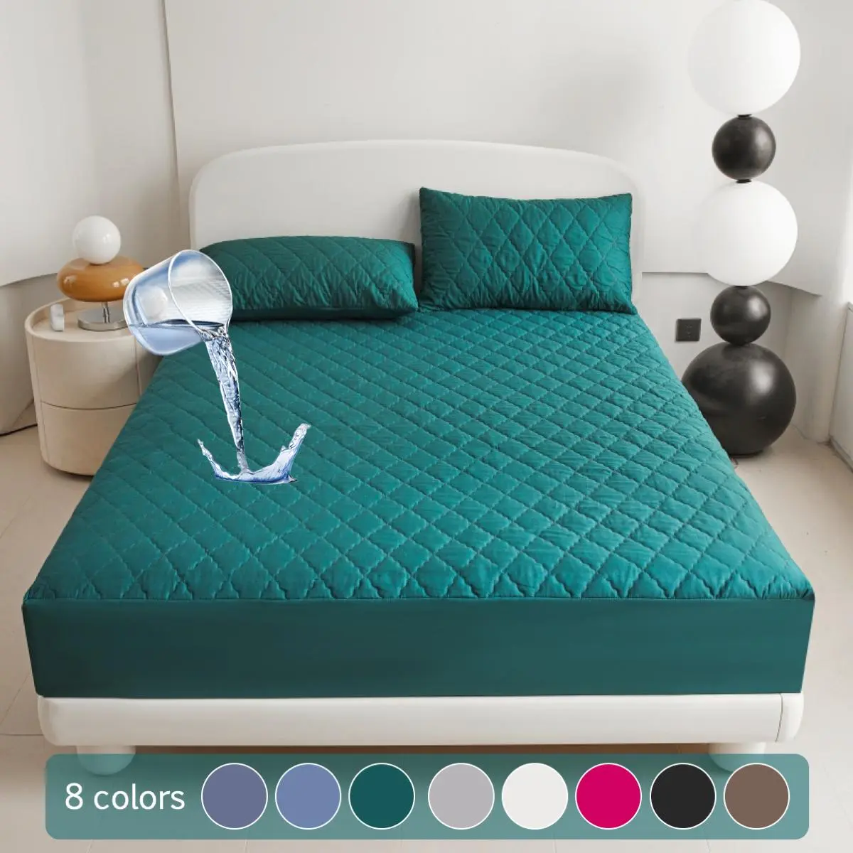 Waterproof Mattress Cover, 1 Set Soft Comfortable Breathable Mattress Protector, Quilted Mattress Protector, Bedding Supplies for Bedroom, Guest Room, Apartment, School
