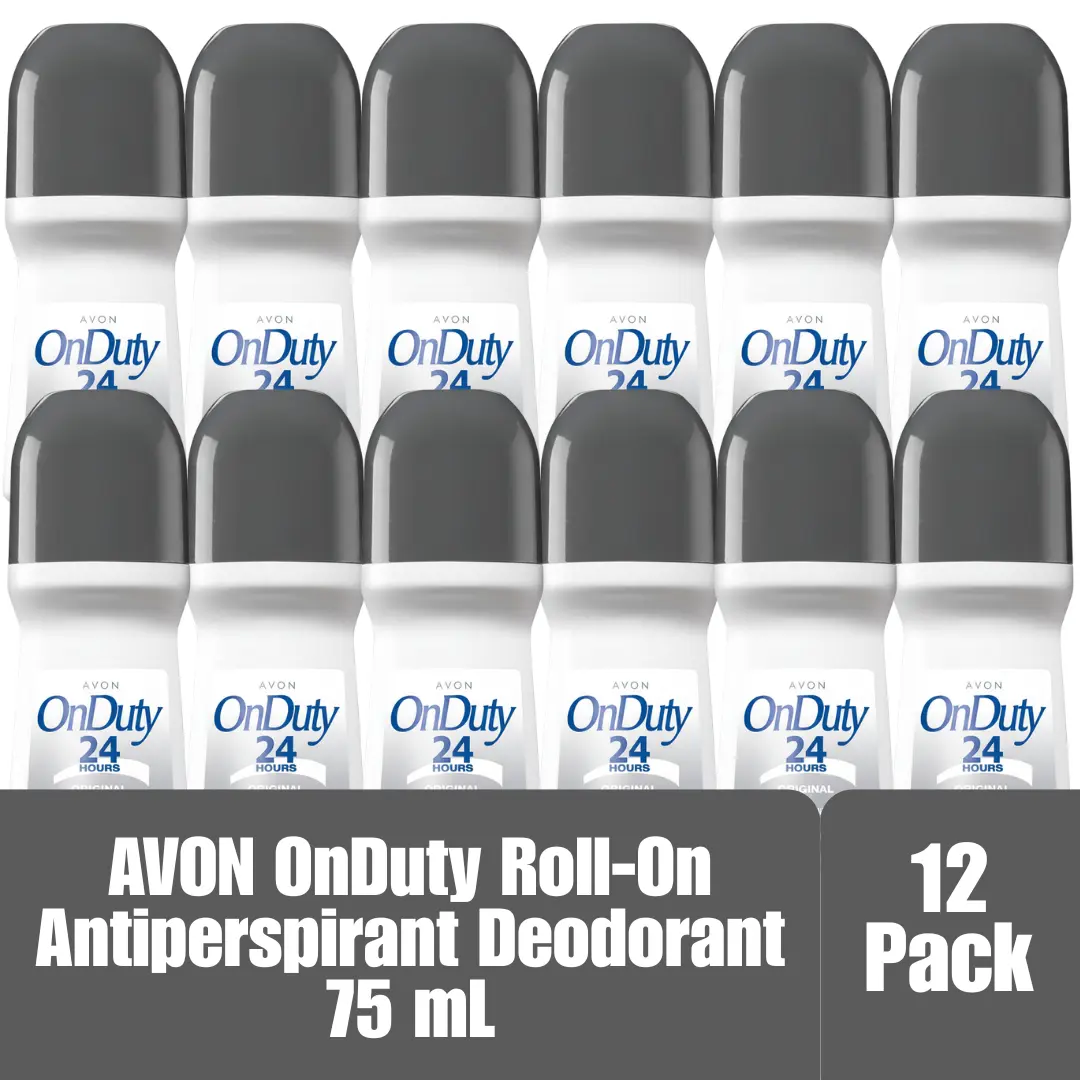Avon On-Duty Original 24-Hour Roll-On Deodorant 2.6 oz – 12 Pack