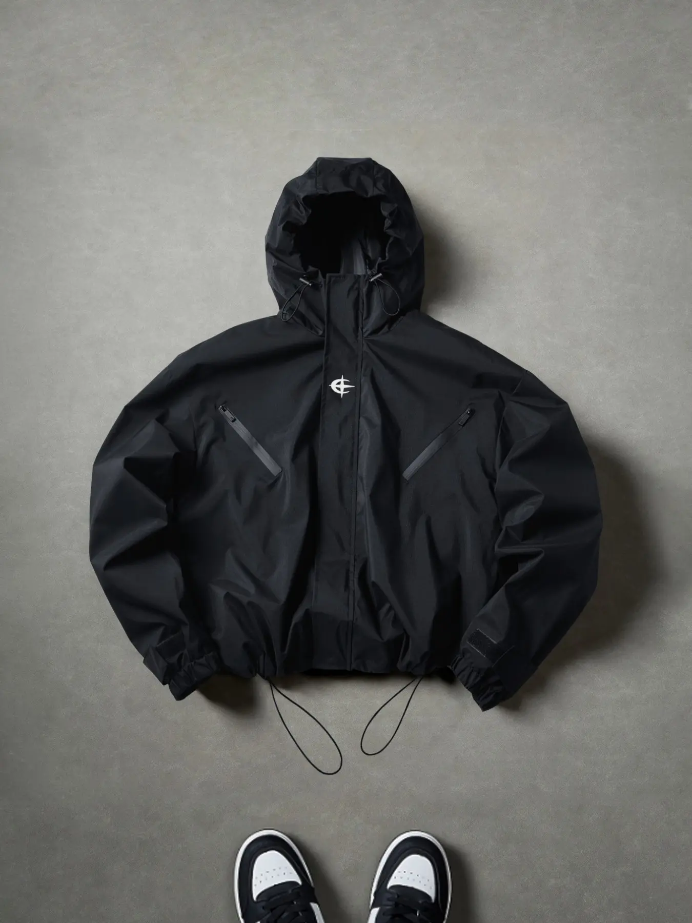 Men's Casual Loose Tech Raincoat Jacket, Essential Outerwear, Outdoor Waterproof Lightweight Design, Perfect for Daily Wear and Travel Essentials, Comfortable and Durable